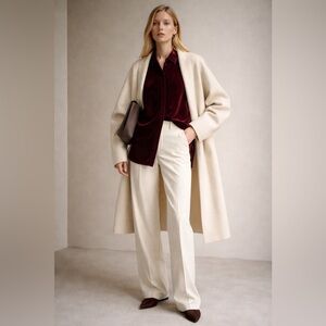 Eileen Fisher Velvet Button Up Shirt Dark Cranberry 1X Silk Blend Oversized